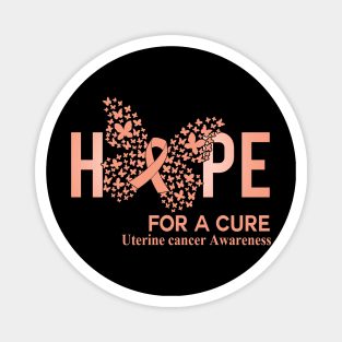 Hope For A Cure Butterfly Gift Uterine cancer 2 Magnet